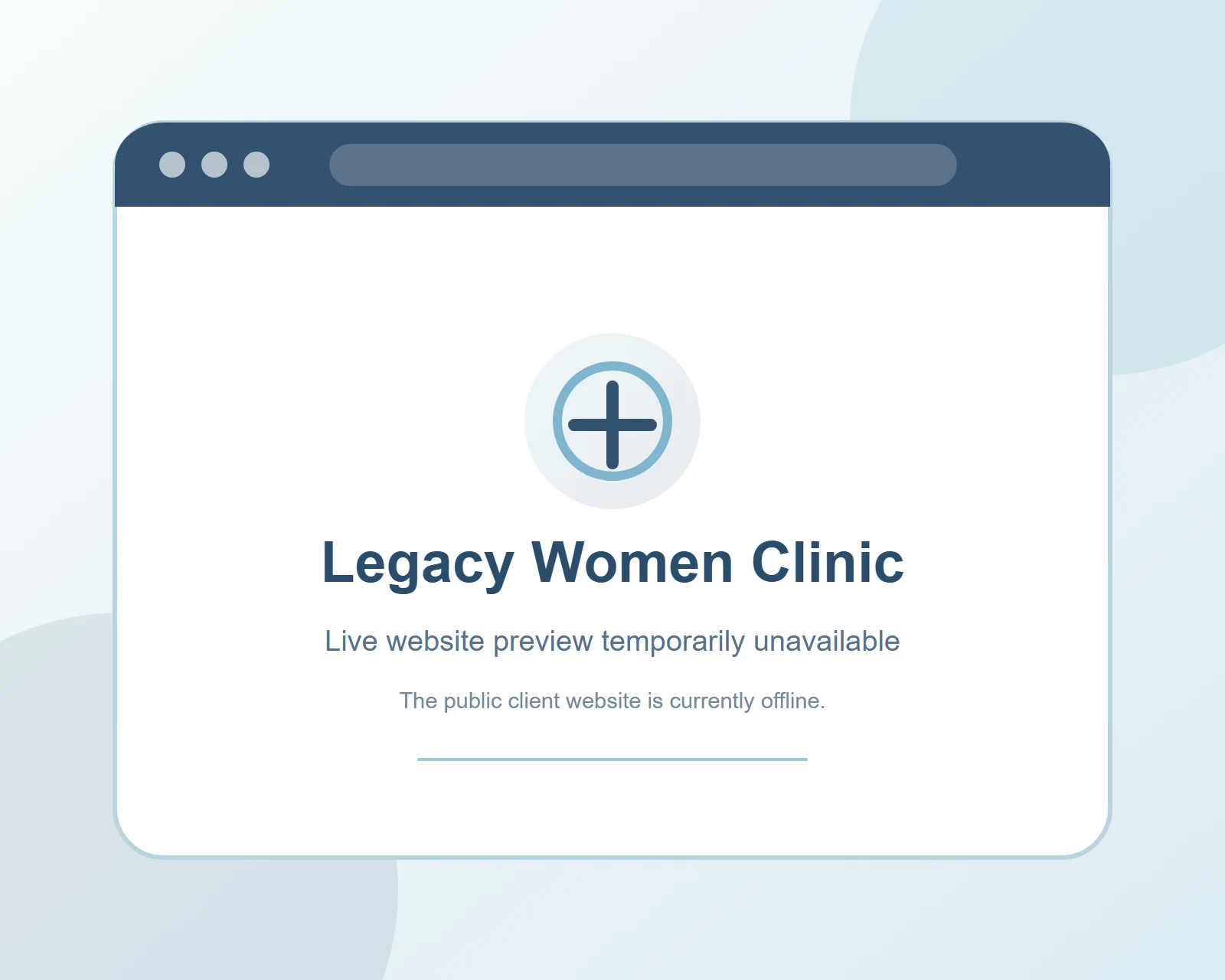 Legacy Women Clinic project desktop view