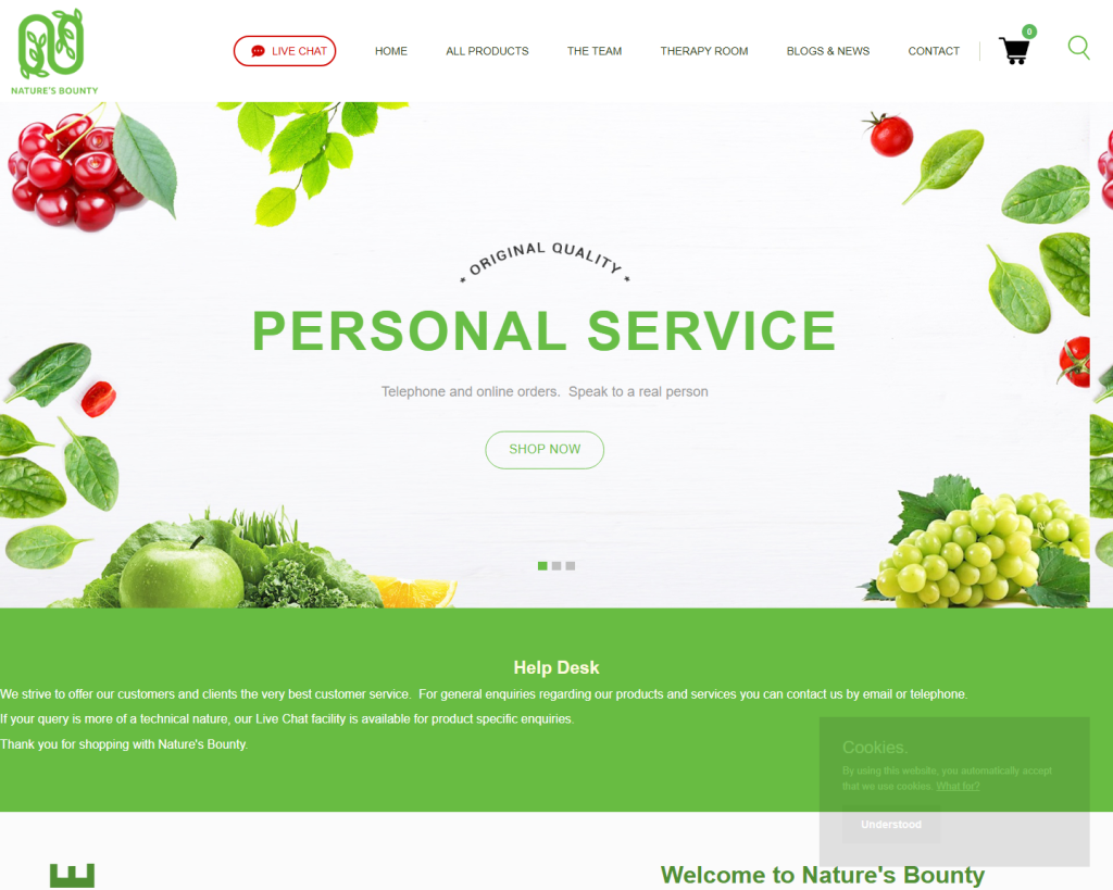 Nature’s Bounty project desktop presentation