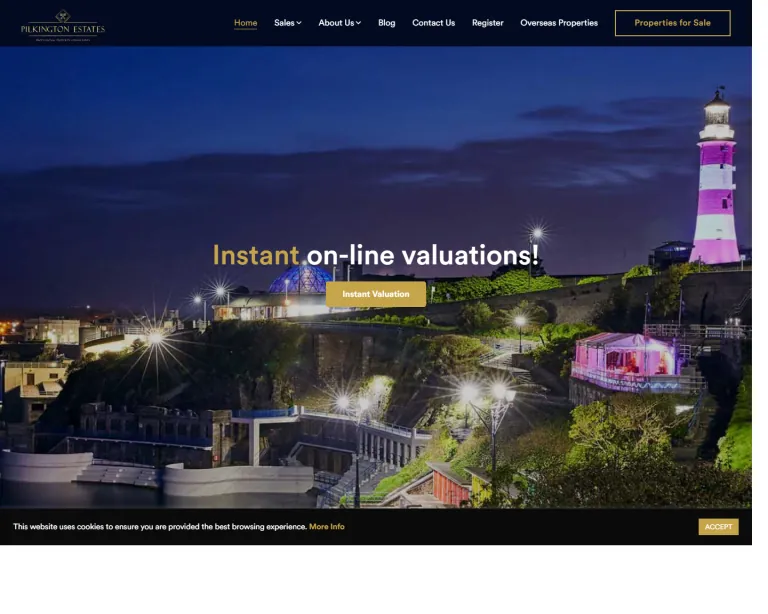 Pilkington Estates project desktop view