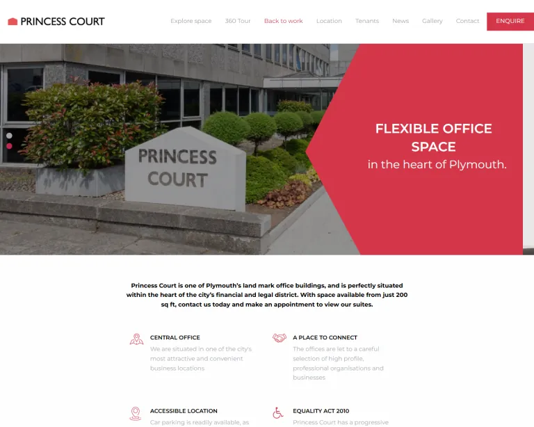 Princess Court project desktop view