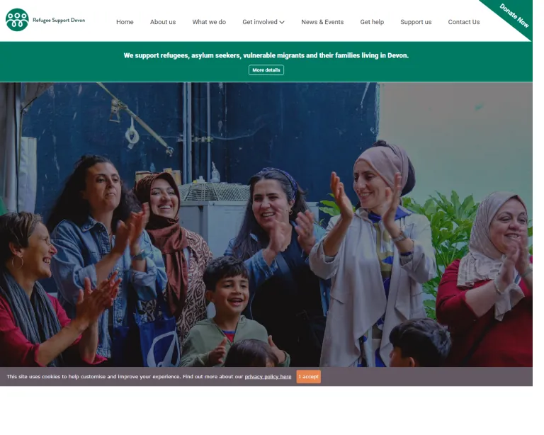 Refugee Support Devon website project
