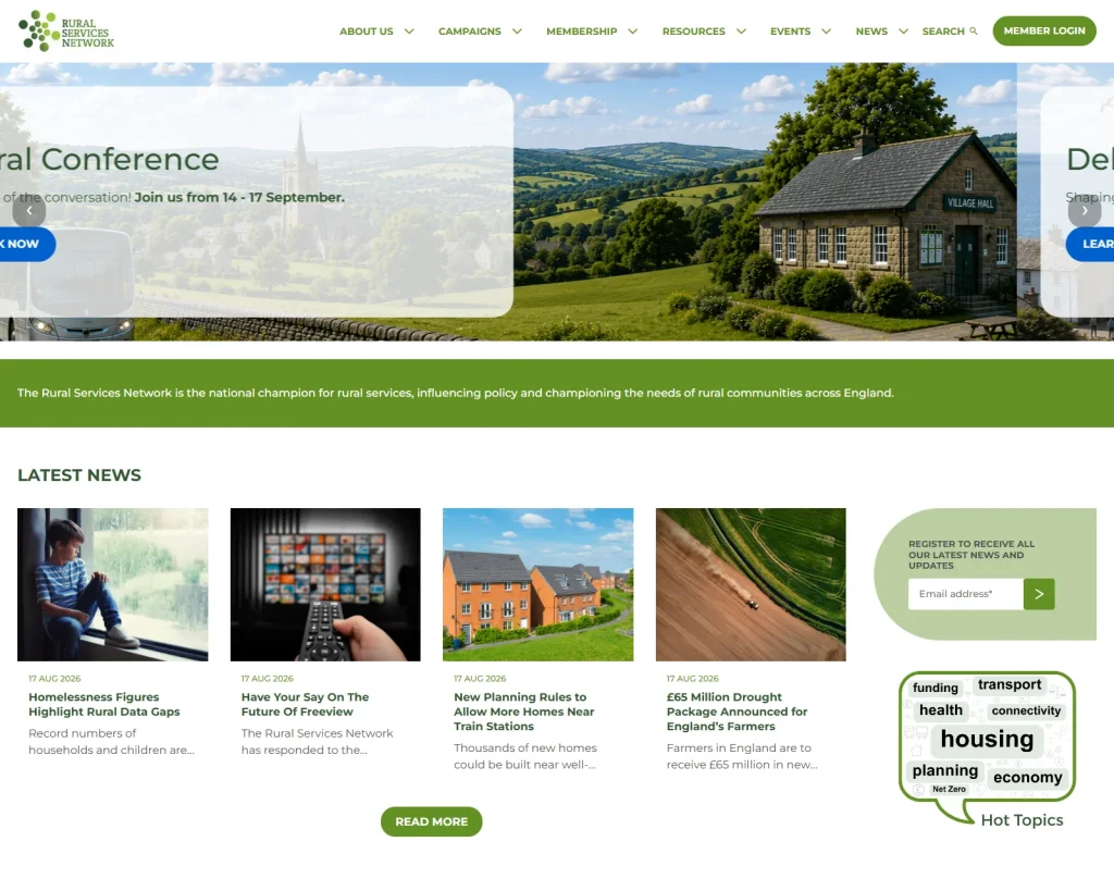 Rural Services Network website homepage