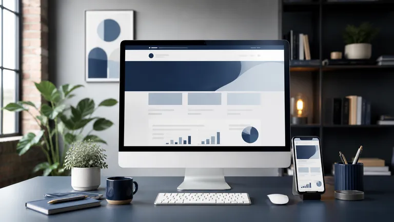 Responsive business website redesign displayed on desktop and mobile screens
